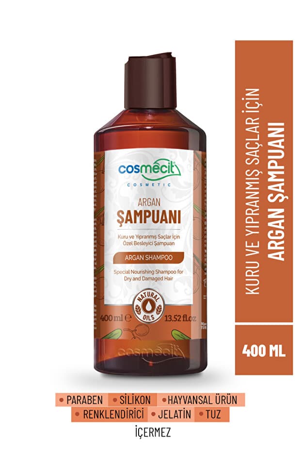 Cosmecit Doğal Argan Yağı Özlü Besleyici ve Onarıcı Bakım Şampuanı 400 ml