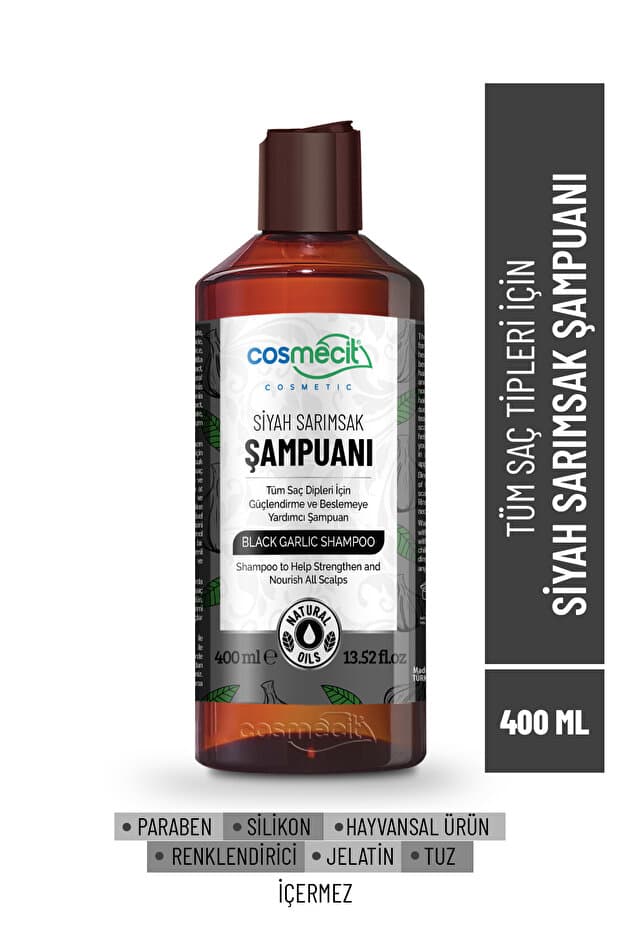 Cosmecit Doğal Siyah Sarımsak Özlü Dökülme Karşıtı ve Güçlendirici Şampuan - 400 ML