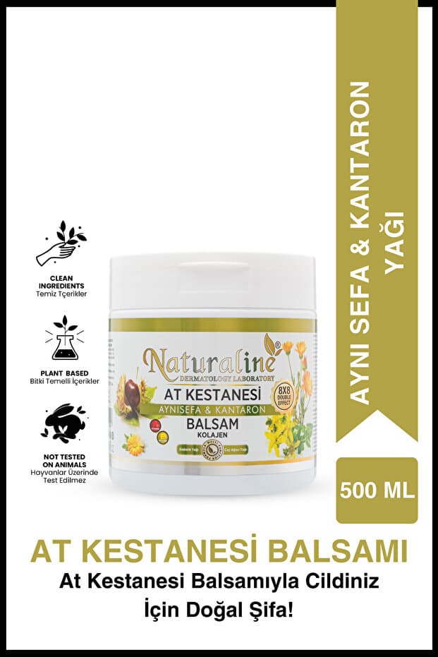 Naturaline At Kestanesi, Aynısefa ve Kantaron Özlü Rahatlatıcı Masaj Balsamı Krem - 500 ml