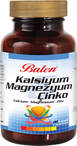 Balen Kalsiyum & Magnezyum & Çinko Takviye Edici Gıda - 90 Kapsül